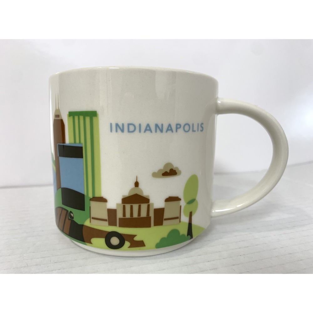 Starbucks Coffee Mug Indianapolis You Are Here Collection 14oz Abstract Art 2013